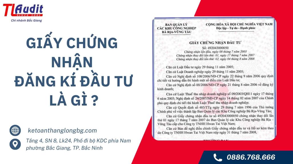 Giấy chứng nhận đăng ký đầu tư là gì?